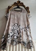 Als nieuw! Sarah Santos beige grijs tie dye linnen tuniek, Kleding | Dames, Grote Maten, Ophalen of Verzenden, Zo goed als nieuw