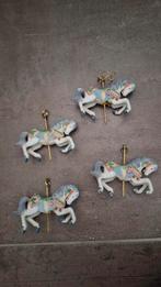 4 x vintage kerst ornament porselein carousselpaard kerstbal, Diversen, Kerst, Ophalen of Verzenden