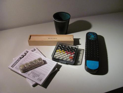 Mikado + Yahtzee + Dammen + Dobbelstenen ~ Reis Spellen, Hobby en Vrije tijd, Gezelschapsspellen | Bordspellen, Zo goed als nieuw