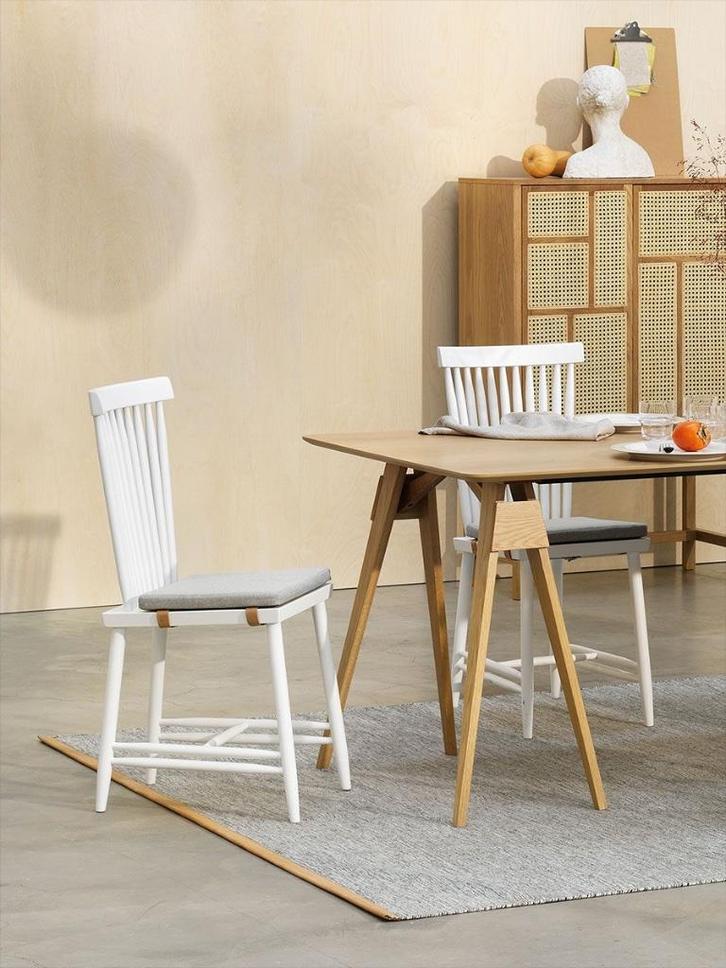 Design House Stockholm spijlenstoel, Family Stoel No. 2, wit, Huis en Inrichting, Stoelen, Nieuw, Eén, Hout, Overige materialen