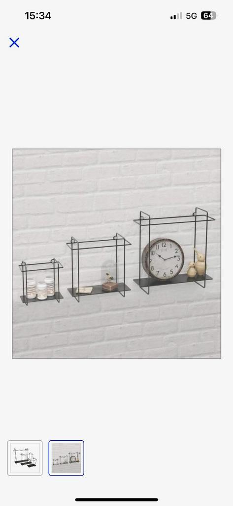 Wandrek Zwevend Industrieel RVS Set 3 Nieuw, Huis en Inrichting, Woonaccessoires | Wandplanken en Boekenplanken, Nieuw, Ophalen of Verzenden