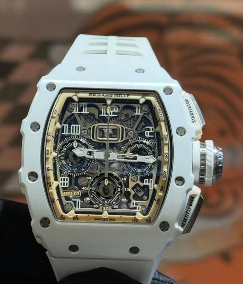Richard Mille RM11-03 White, Sieraden, Tassen en Uiterlijk, Sporthorloges, Nieuw, iOS, Waterdicht, Ophalen