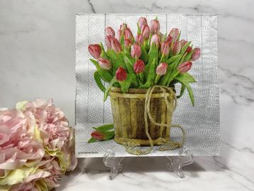 Ambiente knutsel servetten - tulpen boeket nr 26 - decoupage beschikbaar voor biedingen
