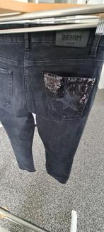 Zwarte Cambio jeans mt 40 met leuke accenten stretch, Gedragen, Lang, Maat 38/40 (M), Ophalen of Verzenden