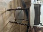 Antiek. Tafeltje met gedraaide pootjes, Huis en Inrichting, Tafels | Bijzettafels, Minder dan 55 cm, Gebruikt, Rond, 60 cm of meer