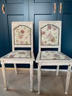 Antieke stoelen, opnieuw bekleed & geverfd, Huis en Inrichting, Stoelen, Ophalen, Gebruikt, Twee, Wit