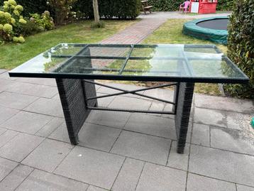Tuintafel Wicker met Glasplaat Rechthoekig beschikbaar voor biedingen