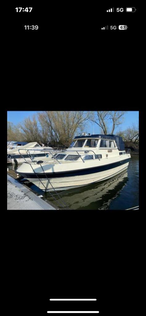 Motorboot, Watersport en Boten, Motorboten en Motorjachten, Gebruikt, Polyester, 6 tot 9 meter, Diesel, Binnenboordmotor, 50 pk of meer