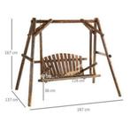 Houten Schommelbank - Massief Dennen - 187x137x170cm, Ophalen of Verzenden, Nieuw, Hout, Schommelbank