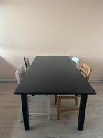 Uitschuifbare eettafel ikea zwart, Huis en Inrichting, Tafels | Eettafels, Ophalen, Gebruikt, 200 cm of meer, 50 tot 100 cm
