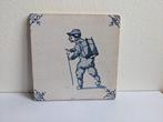 Antieke Delfts blauwe tegel wandelaar ca. 18e eeuw, Antiek en Kunst, Ophalen of Verzenden
