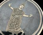 Prachtige  Zilveren Niello Poederdoos  Balinese Dansers, Verzenden