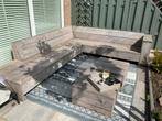 Loungeset steigerhout incl 1 tafeltje en kussens, Ophalen, Gebruikt, Bank, Steigerhout