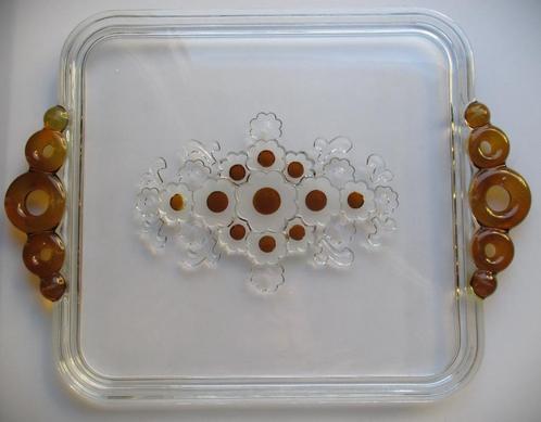 Schaal Walther Glas Campana Cakeschaal~Sandwichschaal~Glas, Antiek en Kunst, Antiek | Glas en Kristal, Ophalen of Verzenden