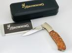 Small BROWNING 306  LOCKBACK Zakmes - BURL WOOD - JAPAN  NEW, Nieuw