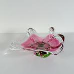 Boheems glazen gebogen schaal, Josef Hospodka, Antiek en Kunst, Antiek | Glas en Kristal, Ophalen of Verzenden