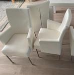 Vier witte leren stoelen, Ophalen, Gebruikt, Wit, Leer