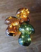 Set van 3 Glazen decoratie paddestoelen met verlichting, Huis en Inrichting, Woonaccessoires | Overige, Ophalen of Verzenden, Zo goed als nieuw