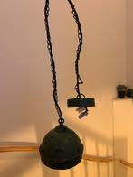 Groene Industriële Hanglamp, Huis en Inrichting, Lampen | Hanglampen, Ophalen of Verzenden, Gebruikt, Metaal, Minder dan 50 cm