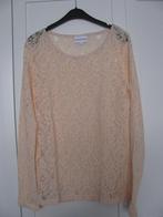 Kanten top met lange mouwen, poederroze, maat S, z.g.a.n., Verzenden, Lange mouw, Roze, Maat 36 (S)
