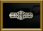Oude zilveren broche met markasietjes, Ophalen of Verzenden, Zilver, Broche