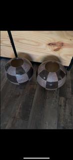 Set van 2 Decoratieve Vazen/bloempotten, Gebruikt, Zwart, Aardewerk of Porselein, Ophalen of Verzenden