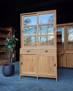 Hoge teakhouten schoolkast | Teak vitrinekast #2572, Niet ingevuld, Gebruikt, 200 cm of meer, Niet ingevuld