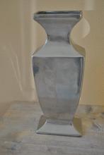 Vaas, aluminium, bloemenvaas, decoratie, Hoogte 37 cm, Overige materialen, Gebruikt, Overige kleuren, Ophalen of Verzenden