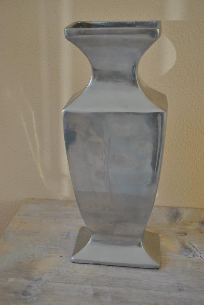 Vaas, aluminium, bloemenvaas, decoratie, Hoogte 37 cm, Huis en Inrichting, Woonaccessoires | Vazen, Gebruikt, Overige kleuren