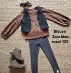 Prachtige blouse Zara kids, maat 122, roest bruin, polkadot, Meisje, Ophalen of Verzenden, Zara, Overhemd of Blouse