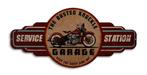The Busted Knuckle service motor reclamebord van metaal deco