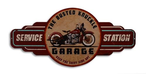 The Busted Knuckle service motor reclamebord van metaal deco, Huis en Inrichting, Woonaccessoires | Wanddecoraties, Nieuw, Ophalen of Verzenden