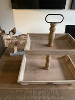 Brocante nieuwe etagiere hout 50 bij 35 bij 18, Ophalen of Verzenden, Zo goed als nieuw