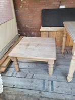 Eikenhouten bijzet tafel met lade, Vierkant, 55 tot 75 cm, Zo goed als nieuw, Hout