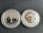 2 Stuks 1/2 oz Zilver LUNAR II., Ophalen of Verzenden, Zilver