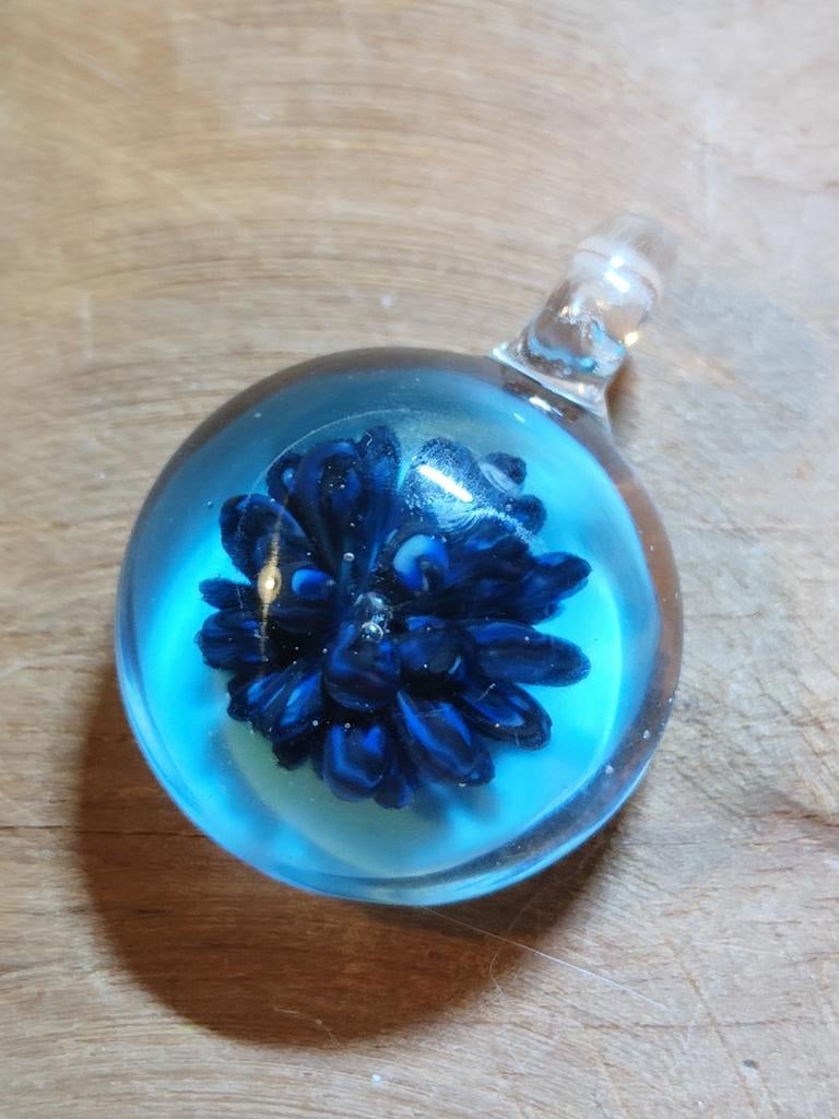 Glashanger Implosie Blauw Zwart, Nieuw, Ophalen of Verzenden, Bloem of Plant, Glas of Kristal