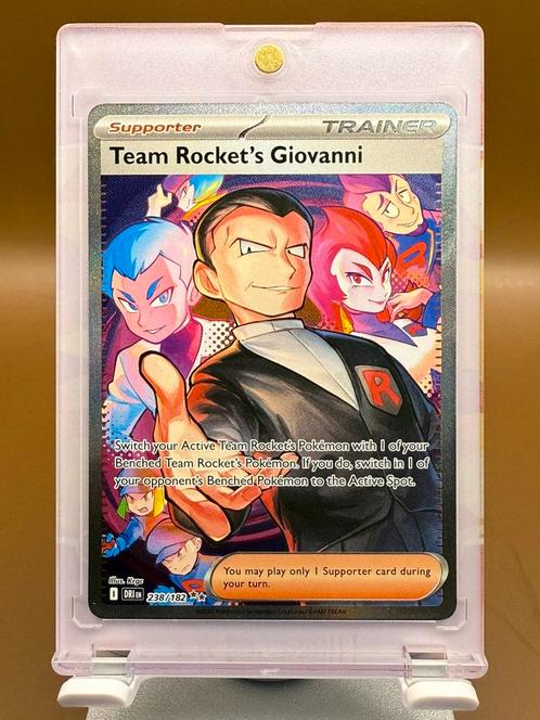 Team Rocket’s Giovanni 238/182 - Full Art - Mint!, Hobby en Vrije tijd, Verzamelkaartspellen | Pokémon, Zo goed als nieuw, Losse kaart
