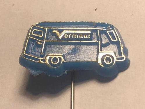 Plastic VERMAAT VW TRANSPORTER Speld (Blauw/Goudkleur)., Verzamelen, Speldjes, Pins en Buttons, Zo goed als nieuw, Speldje of Pin