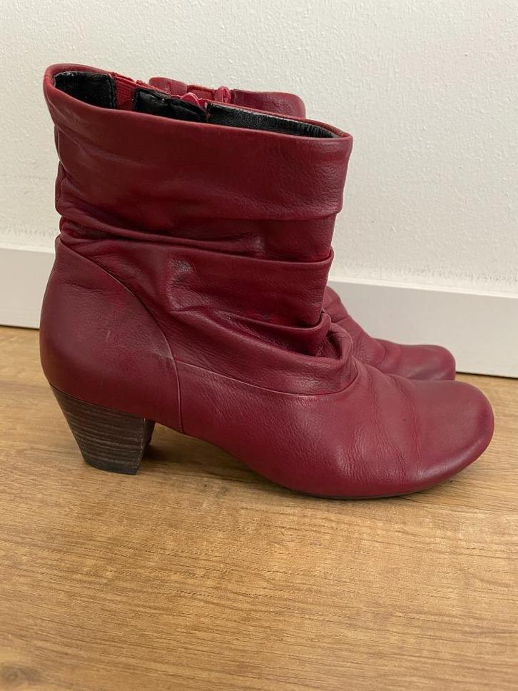 Sch94 - Wijnrode Gabor leren laarzen maat 6 = 39,5 (1), Kleding | Dames, Schoenen, Zo goed als nieuw, Hoge laarzen, Zwart, Ophalen of Verzenden