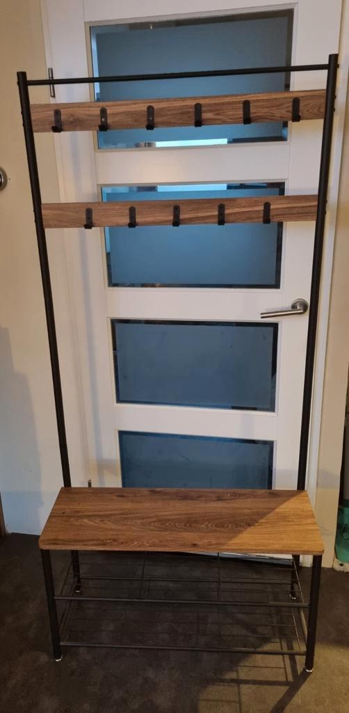 Mooie kapstok met bankje en schoenenrek, Huis en Inrichting, Woonaccessoires | Kapstokken, Zo goed als nieuw, Staande kapstok