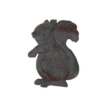 Eekhoorn Massief Gietijzeren Plaquette Tuin Ornament Beeld beschikbaar voor biedingen