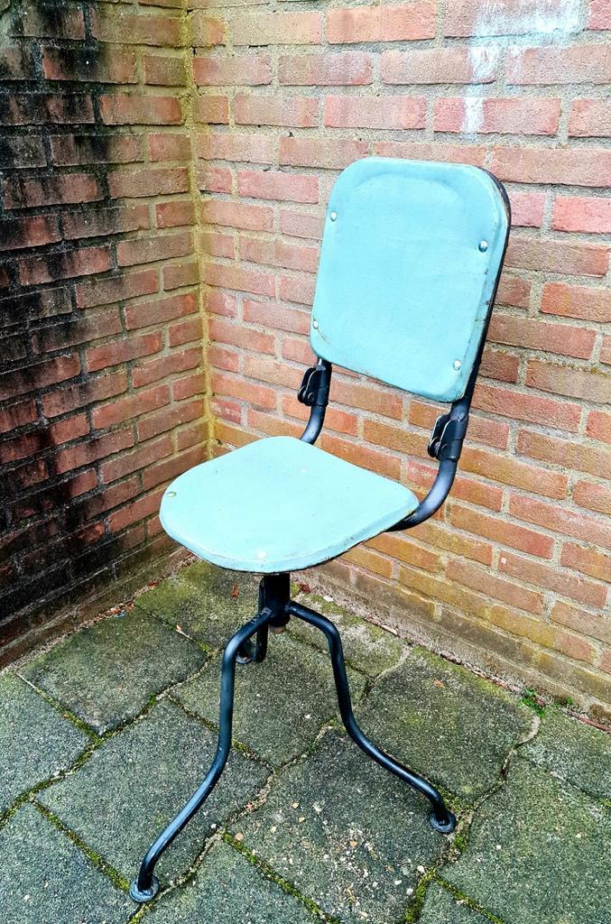 Vintage industriële design werkstoel architectenstoel uniek , Antiek en Kunst, Antiek | Meubels | Stoelen en Banken, Ophalen