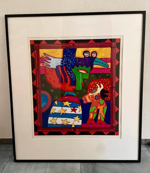 Clemens Briels - Zeefdruk - Un pajaro negro cambia de noche, Antiek en Kunst, Kunst | Litho's en Zeefdrukken, Verzenden