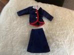 Vintage Barbie outfit,corduroy jasje+rok,blauw, Ophalen of Verzenden, Zo goed als nieuw, Kleertjes