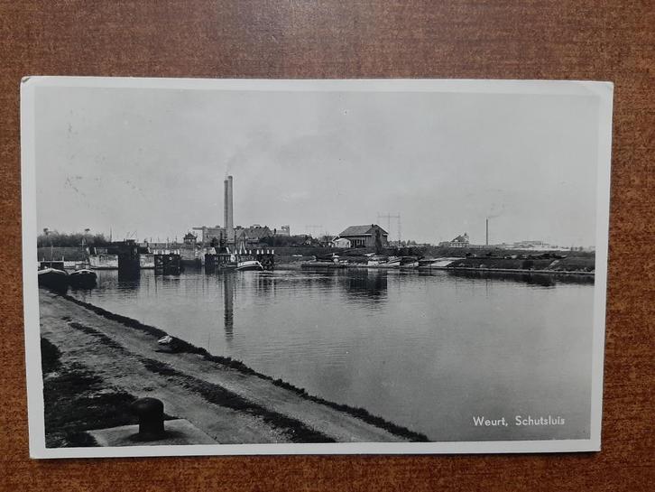 Oude kaart Weurt, Schutsluis, 1962, Verzamelen, Ansichtkaarten | Nederland, Gelopen, Gelderland, 1960 tot 1980, Ophalen of Verzenden