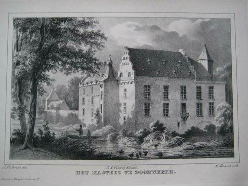 18 / Doorwerth/ Doorenweerd / het Kasteel Litho 1846, Antiek en Kunst, Kunst | Litho's en Zeefdrukken, Ophalen of Verzenden