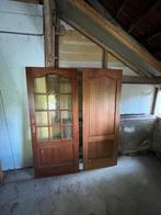 7 merbau houten deuren, Doe-het-zelf en Verbouw, Glas, 80 tot 100 cm, Ophalen of Verzenden, Zo goed als nieuw