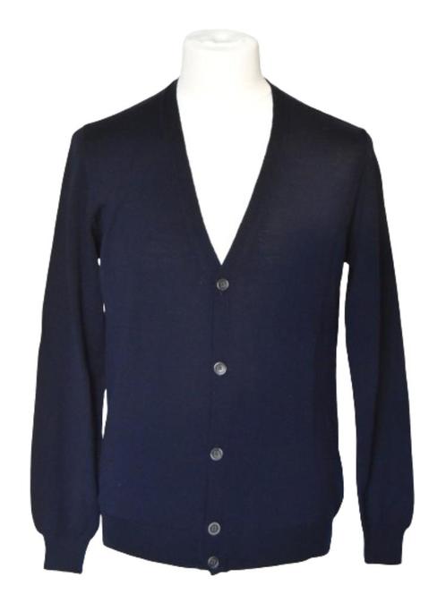 Nieuwe Knit Society cardigan, vest, blauw, Mt. L, Kleding | Heren, Truien en Vesten, Nieuw, Maat 52/54 (L), Blauw, Verzenden