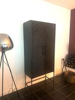 PTMD stalen zwarte kast met houten deuren, Huis en Inrichting, Ophalen, Met deur(en), 50 tot 100 cm, Zo goed als nieuw