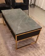 Salontafel Marmer/Goud - Stijlvol & Modern, Ophalen, 100 tot 150 cm, 50 tot 100 cm, Zo goed als nieuw